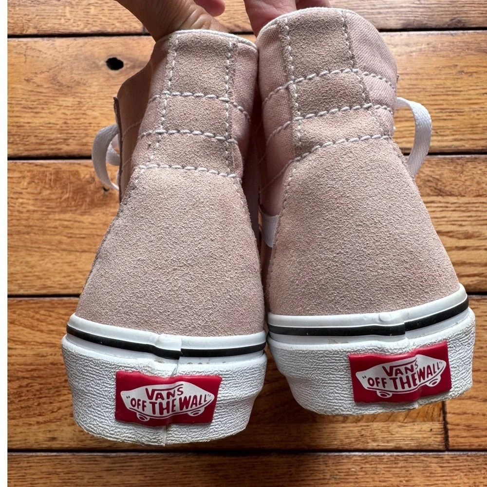 Vans Sk8-Hi Sneakers Womens 8 Peach Pink High Top Suede Canvas Classic Shoes